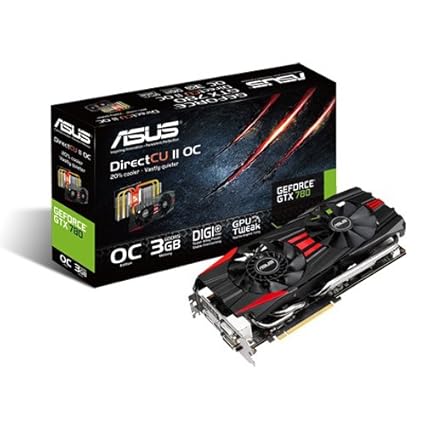Asus NVIDIA GeForce GTX 780 Grafikkarte (PCI-e, 3GB GDDR5 Speicher, DVI, HDMI, DisplayPort, 1 GPU)