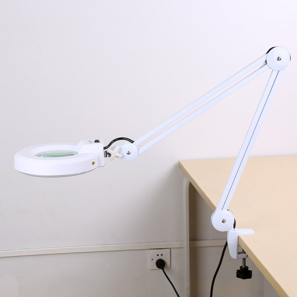 5X Magnifying Lamp, Adjustable 5X Magnifying Desk Table Top Lamp Beauty