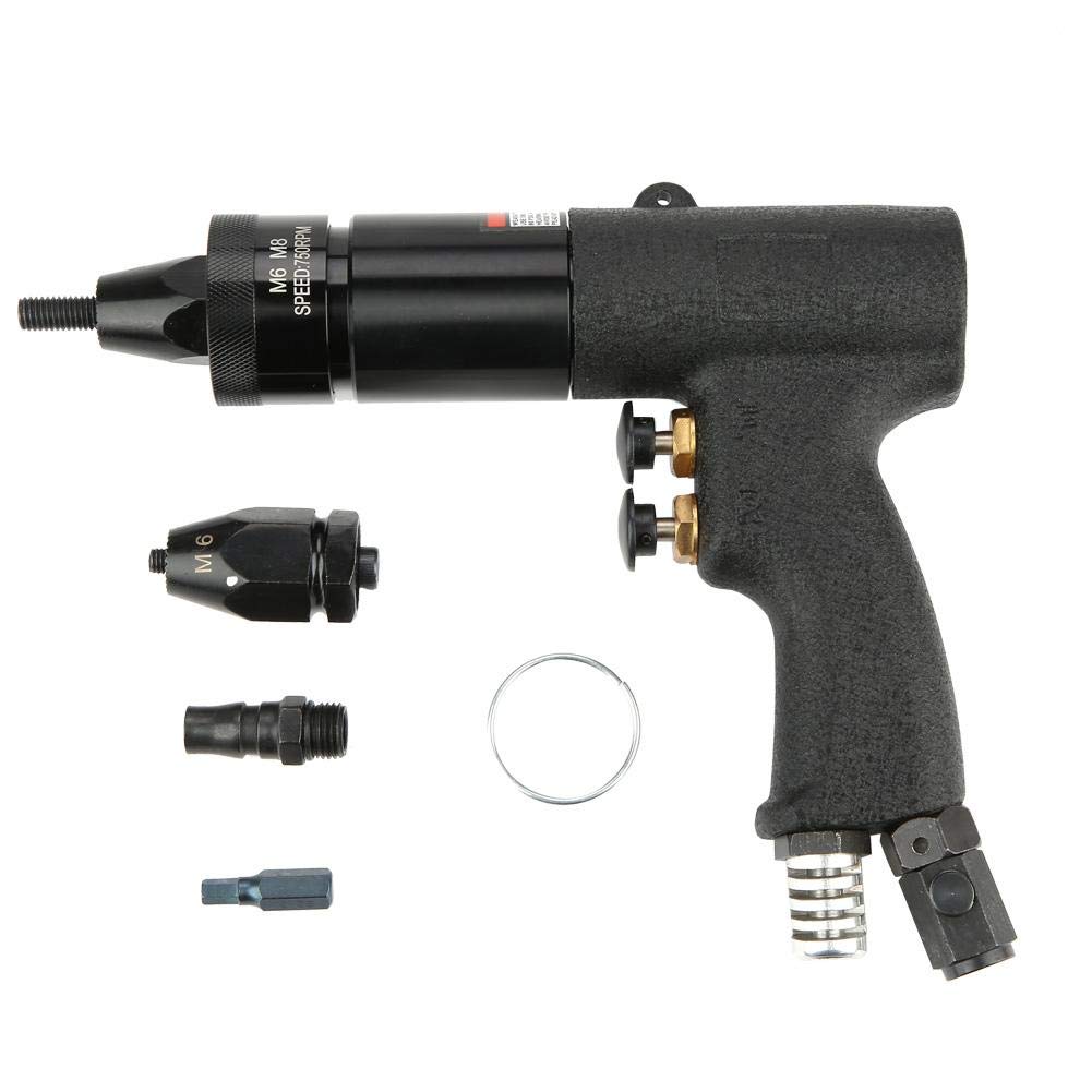 Pneumatic Riveter,Pneumatic Riveting Gun Pull Nut Automatic Air Riveter Nut Gun Tool Air Pull Rivet Nut Gun Riveting Tool Riveter(M6/M8)