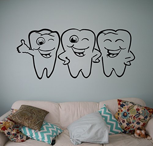 Dental Teeth Wall Decal Dentist Medical Vinyl Sticker Home Decor Ideas Bathroom Interior Removable Wall Art 7(dtl)