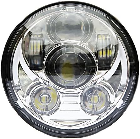 Transauto 1 pcs 5-3/4" 5.75" Round LED Projection Daymaker Headlight for Harley Davidson Motorcycles(White)