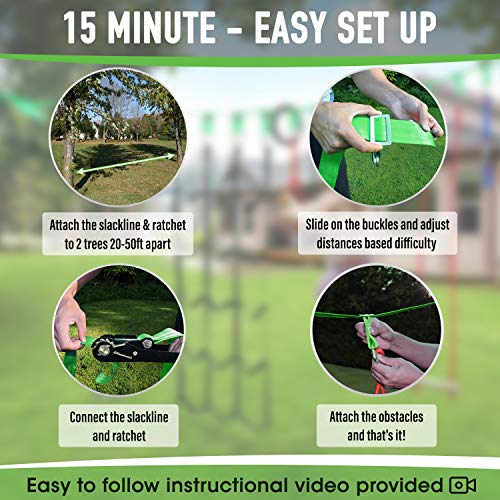 Ninja-Warrior-Obstacle-Course-for-Kids-55-ft-Slack-Line-8-Obstacles--Ninja-Slackline-Obstacle-Course-for-Kids-Backyard--Ninja-Warrior-Training-Equipment-for-Kids-Monkey-Bars-Webbing-Ladder