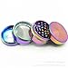 Moore Colourful 4 Pieces Metal Zinc alloy Tobacco Grinder Spice Grinder Herb Grinder-Rainbow Metal (40mm-Diameter) (50mm/2inch)
