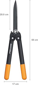 Fiskars PowerGear II Hedge Shear 57cm, Stainless Steel Blades, Black/Orange view 2