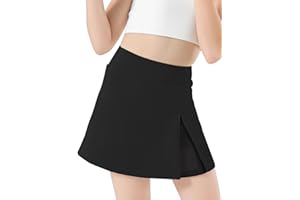 SPFAS Girls Tennis Skirt with Shorts Pocket, High Waisted Athletic Skort Kids Splicing Mesh A-Line Skirts for Golf Running