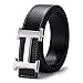 H Belts for Men Business Casual Leather Belt 1.5inch Wide (Waist Size 28-34 inch, Black Sliver)