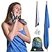 Quick Dry Multi Purpose Light Travel 2 Towel Set Super Absorbent Fast Drying Microfiber-Outdoor– Camping –Yoga–Beach–Sports -Hand&Face-Backpack-Laundry Mesh Bag-Karabiner Buckle+Self Stick Card Wallet