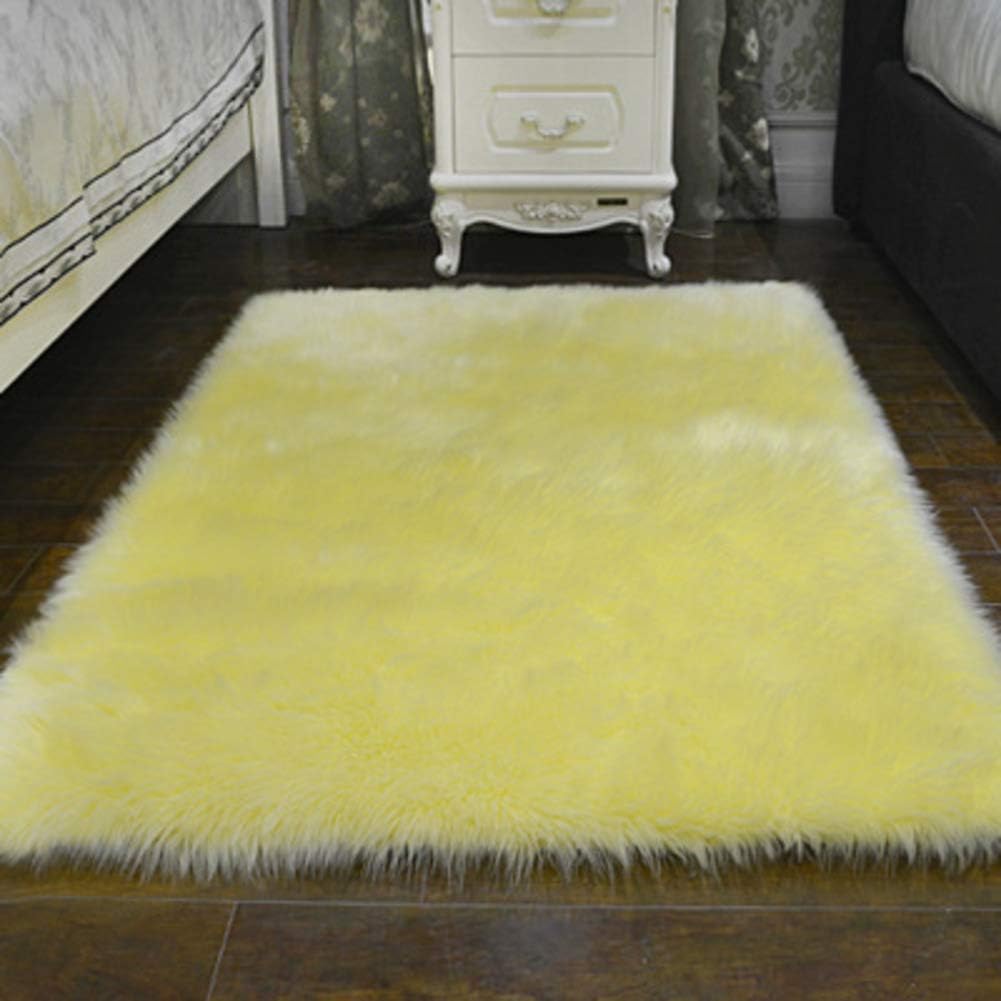 Shaggy Faux Fur Area Rug, Fluffy Fuzzy Carpet AntiSkid Pad Bedroom Living Room Kids