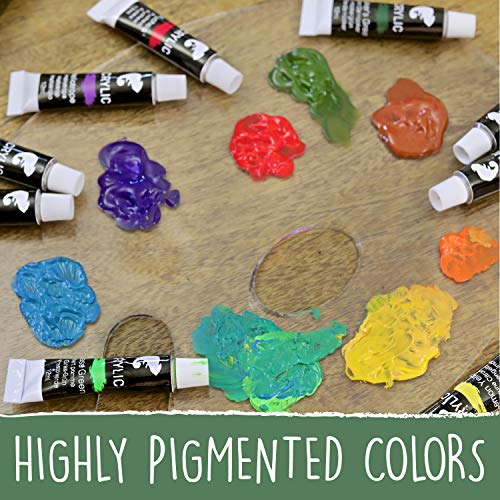 image for Zenacolor ⭐ Acrylic Paint Set, 24 Acrylic Paints, 24 Tubes of 0.4 oz