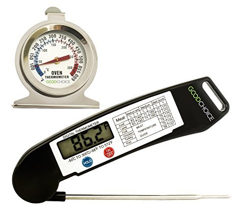 Good Choice Instant Read Thermometer Digital Barbecue Thermometer with Oven Thermometer Set Accurate Meat Probe for Kitchen and Outdoor Food Cooking BBQ Grill Milk Candy