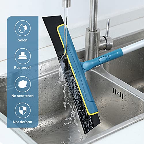 CLEANHOME Shower Scraper with long handle,Professional Water Squeegee，adjustable and removable (53 inches), can clean water, pet hair, good helper for bathroom floors, windows, mirrors and tiles