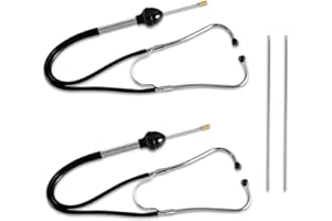 KITUREK Automotive Mechanic Stethoscope Kit, Engine Stethoscope Set, 2PCS, Silver, Vinyl+ABS Plastic+Metal, Automotive Diagnostics