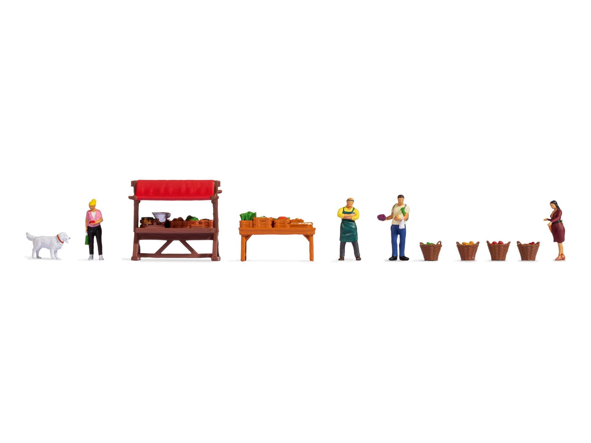 Noch 16225 Figures Theme World Vegetable Stand, Colourful
