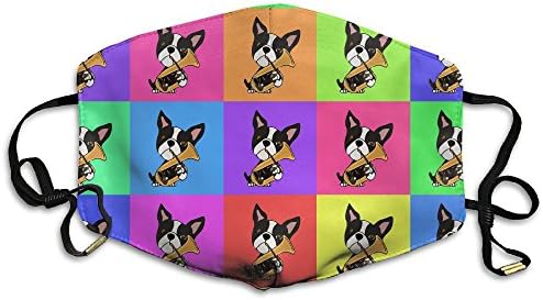 Ali2oaIq Funny Boston Terrier Playing Tuba Unisex Dust Allergy Flu Masks Washable Activated Carbon Breath Healthy Safety Mouth Masks