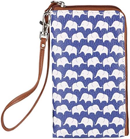 Thathing Blue Elephant Mobile Phone Pouch Wristlet with Card Slots