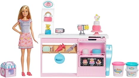 Barbie Cake Decorating Playset With Blonde Doll Baking Island