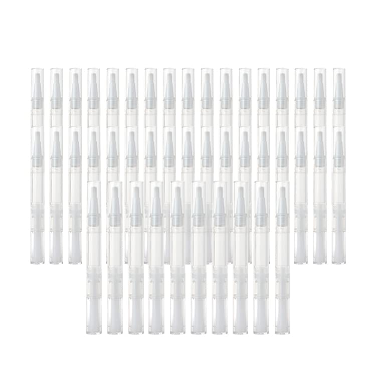 3ml Nail Twist Pens Empty Transparent Nail Oil Pen with Brush Tip Empty Cuticle Oil Pen Cosmetic Container Pen Lip Gloss Tubes for Lip gloss, Nail Polish, Eyelash Growth Liquid (50pcs)