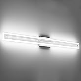 SOLFART Bathroom Vanity Light Fixtures 48 Inch Led Brushed Nickel Bathroom Light Fixtures 6000K