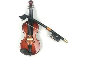 ALANO Miniature Violin Model Wooden Violin Music 6cm Miniature Christmas Tree Pendant Decoration Musical Instrument Copy Gift