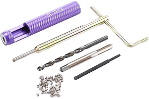 AUNMAS 10-24UNC Helical Inserts Kit, Stainless Steel Thread Repair Inserts for Aluminum Metal with ST Tap and Tool, Fix Stripped Threads, Reinforce Weak Material (1.5D)