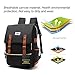 Puersit Vintage 15 Inch Laptop Backpack Canvas College School Backpack with USB Charging Port