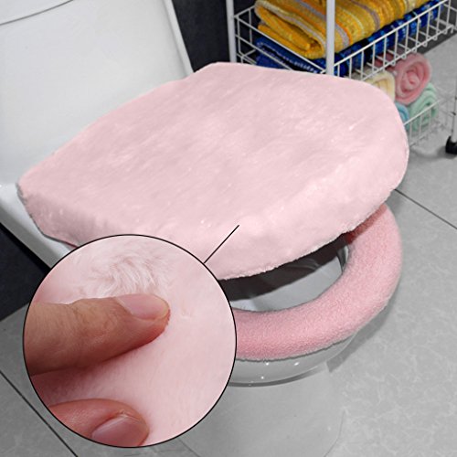 Toilet Warmer Mat Winter Cover Pad Bathroom Washable Toilet Seat Lid Thicken Comfortable Short Plush 2pcs/Set Universal Design