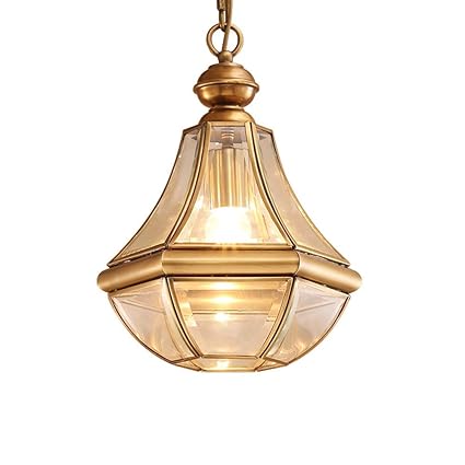Amazon Com Wapipey E27 American Gold Metal Porch Hanging Lamp