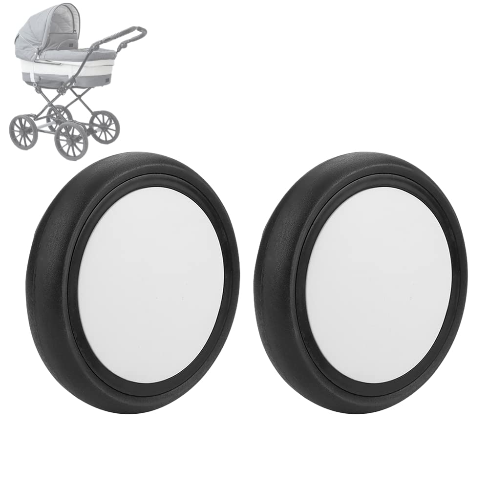 Shanrya Stroller Wheel, Convenient To Use Stroller Wheel Accessory 360 Degree Rotation for Chbaby for Yoya for Kiddopotamus for Yoyo(A pair of rear wheels, 12)