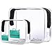 ProCase TSA Approved Clear Travel Toiletry Bag, Quart Size Zipper Organizer Airport Airline Compliant Bag Carry-On Luggage for Liquids Creams Gels 3-1-1 Kit (Set of 2, Large + Small)