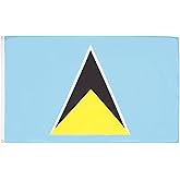 AZ FLAG - Saint Lucia Flag - 3x5 Ft - 100D Polyester Saint Lucian Banner with Two Metal Grommets - Fade Resistant - Vivid Colors - 3' x 5' Feet - 150x90 Cm