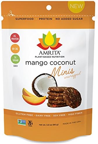 Amrita Foods - Top 9 Allergy Free, Mango Coconut High Protein Bites, Non-GMO