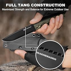 DRACHENADER 8.46" Survival Knife with Fire Starter