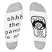 IF YOU CAN READ THIS Funny Saying Knitting Word Combed Cotton Crew Wine Coffee Beer Socks for Men Women (Gray White (Game))