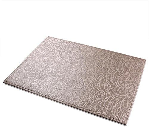 TOYM US- Set Of 2 Placemat fake/faux/artificial leather PU Heat Insulation Mat Dining Table Pad European Style Waterproof Western Style Mat, 45cm33cm ( Color : Smoke Gray )