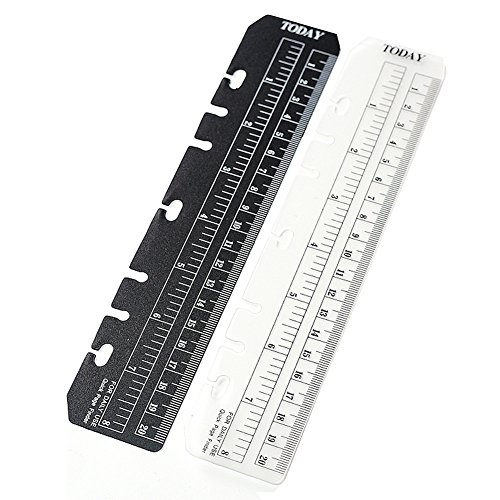 Olpchee 2pcs black/clear measuring today ruler notepad bookmark r…
