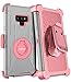 Dailylux Galaxy Note 9 Case,Note 9 Case Belt Clip Heavy Duty Shockproof Swivel Belt Clip Rugged Bumper Hybrid with Kickstand Holster Protective Cover for Samsung Galaxy Note 9,Rose Gold