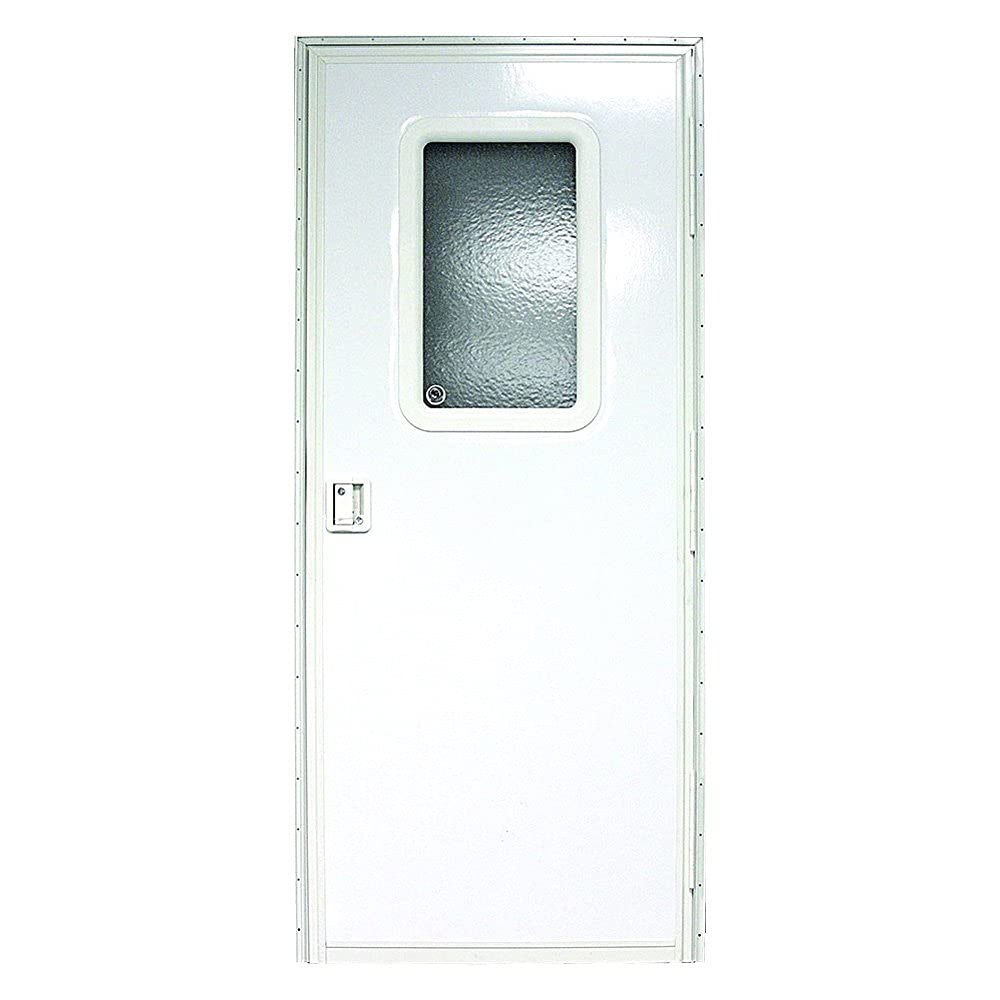 Photo 1 of Lippert Components Right Hinge RV Entry Door with Screen Door, 30" x 72", Square, Felt Seal - V000149585,Polar White