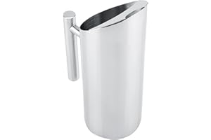 Luqeeg Stainless Steel Cold Water Jug Guarded Pitcher for Home Hotel Serving Tool 1.5L for Party Event Gathering (1.5L)