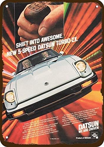 1982 Datsun Turbo Zx Sports Car W/T-Top Vintage Look Replica Metal Sign 7" x 10"