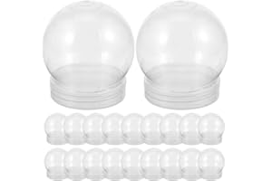 CIIEEO 20pcs DIY Snow Globe Water Globe 2.4 Inch Clear Plastic Fillable with Screw Off Cookies Candy Jar for DIY Crafts and Customization Home Decoration