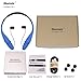 Bluetooth Headphones, Bluenin 980 Wireless Headsets Sweatproof In-ear Earbuds Sports Neckband Earphones Built-in Mic with Noise Cancellation for iPhone 7 plus 7 6s 6 5s 5 Samsung and Android (Blue)
