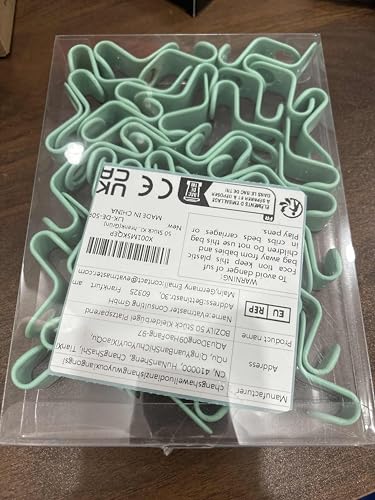 BOZILY 50 Pack Space Saving Clothes Hanger Hook Connecting Hooks Hanging Hooks Clothes Hangers Green