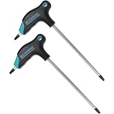 Antrader T27 Torx Wrench,Cr-V Steel Anti Tamper Proof Hex Dual End Key,2pcs | T‑Handle Long Arm Screwdriver, Non‑Slip Ergonomic Handle,Labor‑Saving Repair Tool
