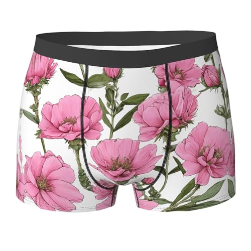 SYHEART Garden Peony Print Men'S Boxer Briefs With Elastic Comfort Fit Design For All-Day Wear