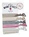 Mane Street Hair Ties (Summer Neutral) - Made From The Best Fold Over Elastic Material On The Market - No Tug Knotted Elastic Ribbon - Prevents Ponytail Holder Headache - Best Seller