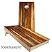 Slick Woody's Professional-Grade Cornhole Boards - 4'x2' Solid Wood Regulation Woodgrain Flag Corn Hole Toss Game with 8 Resin Filled Bags