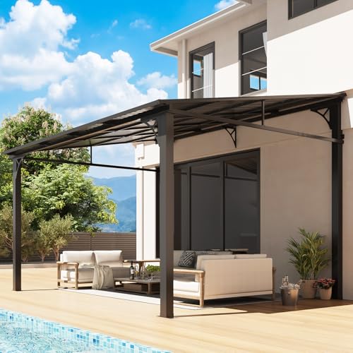 Aoxun 10x12 Lean To Gazebo Review: Wall-Mounted Steel Hardtop with Slanted Roof image 13