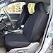 FH Group Car Seat Covers Full Set Cloth - Universal Fit, Automotive Seat Covers, 1-Piece Front Seat Covers, Airbag Compatible, Split Bench Rear Seat Cover, Washable Car Seat Cover for SUV, Sedan Black