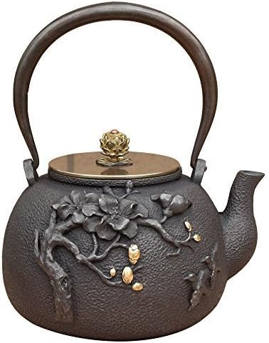 Teapot Southern Iron iron kettle Japan-made iron sand with Hasutsumami co-box bird A pattern No. 1 1.3L RST-IPJ022