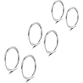 Lantine 6-12Pcs 18g 20g Nose Rings for Women Men 316L Surgical Steel 16g Septum Ring Cute Tiny Cartilage Helix Conch Daith Tragus Earrings 6-16mm Set